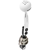 3916029 Billet/Plus Series Shifter - Chrome Stick and White Knob, Manual, Direct Fit, Sold individually