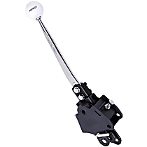 3917992 Competition Plus Series Shifter - Chrome Stick and White Knob, Steel and Plastic, Manual, Direct Fit, Sold individually