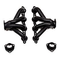 Universal, Block Hugger Headers, Painted Black Made of Steel