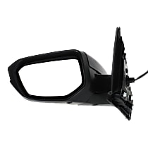 TUPARTS 1 PCS Side View Mirror Power Adjustment Left Side Mirror Fits for 2016 HONDA CIVIC Manual Folding BLACK SMOOTH 