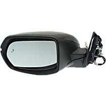 Driver Side Mirror, Power, Manual Folding, Heated, Paintable, In-housing Signal Light, Without memory, Without Puddle Light, Without Auto-Dimming, With Blind Spot Detection in Glass