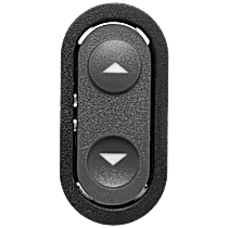 Front, Driver or Passenger Side Window Switch, Black, 1-Button, All Windows