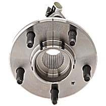 Front, Driver or Passenger Side Wheel Hub, Replacement for Part # 513121 or 513187, 5 Lugs, With Bearing, With Sensor