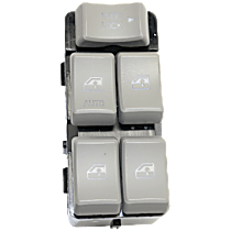 Front, Driver Side Window Switch, Gray, 5 Buttons