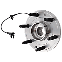 Front, Driver or Passenger Side Wheel Hub, With Bearing, With Sensor, 6 x 5.5 in. Bolt Pattern