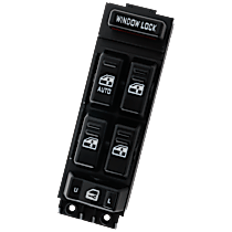 Front, Driver Side Window Switch, Black, 6-Button