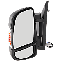 Driver Side Mirror, Manual Adjust, Non-Heated, Textured Black, Manual Folding, In-housing Signal Light, No Blind Spot Feature, No Memory, No Puddle Light, No Auto-Dimming