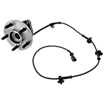 Front, Driver or Passenger Side Wheel Hub, All Wheel Drive, 5 Lugs, With Bearing, With Sensor, AWD