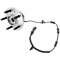 Front, Passenger Side Wheel Hub, With Bearing, With Sensor, 5 x 4.5 in. Bolt Pattern
