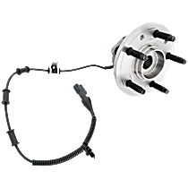 Front, Driver Side Wheel Hub, With Bearing, With Sensor, 5 x 4.25 in. Bolt Pattern
