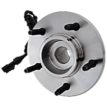 Front, Driver or Passenger Side Wheel Hub, Four Wheel Drive, 5 Lugs, With Bearing, With Sensor, 4WD