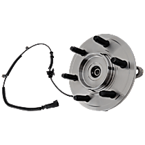 Front, Driver or Passenger Side Wheel Hub, Four Wheel Drive, With 6 Stud Hub, 6 Lugs, With Bearing, With Sensor, 4WD