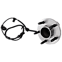 Front, Driver or Passenger Side Wheel Hub, With Bearing, With Sensor, 5 x 4.5 in. Bolt Pattern