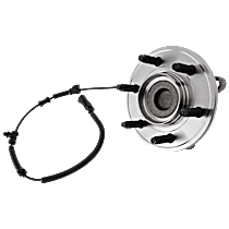 Front, Driver or Passenger Side Wheel Hub, With Bearing, With Sensor, 6 x 5.3 in. Bolt Pattern, Rear Wheel Drive