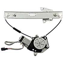 Rear, Passenger Side Power Window Regulator, With Motor