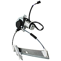 Rear, Driver Side Power Window Regulator, With Motor
