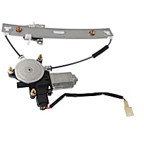 Rear, Driver Side Power Window Regulator, With Motor