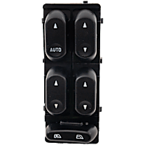 Front, Driver Side Window Switch, Black, 5-Button