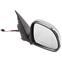 Passenger Side Mirror, Power, Manual Folding, Heated, Chrome, No Signal Light, No Memory, No Puddle Light, No Auto-Dimming, No Blind Spot Feature