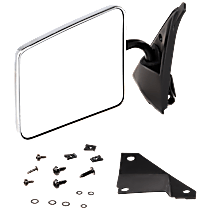 Driver Side Mirror, Manual Adjust, Non-Heated, Chrome, Manual Folding, No Signal Light, No Blind Spot Feature, No Memory, No Puddle Light, No Auto-Dimming