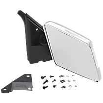 Passenger Side Mirror, Manual Adjust, Non-Heated, Chrome, Manual Folding, No Signal Light, No Blind Spot Feature, No Memory, No Puddle Light, No Auto-Dimming