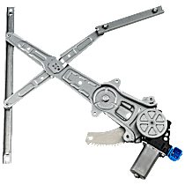 Rear, Passenger Side Power Window Regulator, With Motor