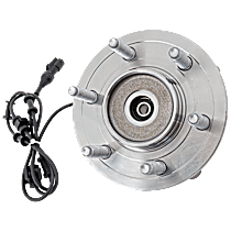 Front, Driver or Passenger Side Wheel Hub, Four Wheel Drive, With Front Coil Spring, 6 Lugs, With Bearing, With Sensor, 4WD