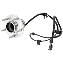 Front, Driver or Passenger Side Wheel Hub, With Bearing, With Sensor, 5 x 4.45 in. Bolt Pattern