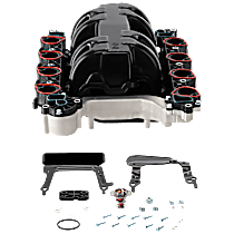 Upper Intake Manifold, 8 Cyl., 4.6L Engine, Black, Includes Gaskets, Thermostat, O-rings and Alternator Brackets