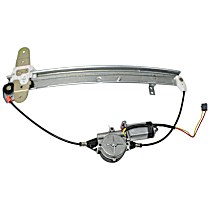 Rear, Driver Side Power Window Regulator, With Motor