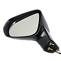 Driver Side Mirror, Power, Heated, Paintable, Manual Folding, In-housing Signal Light, No Blind Spot Feature, With Memory, No Puddle Light, No Auto-Dimming