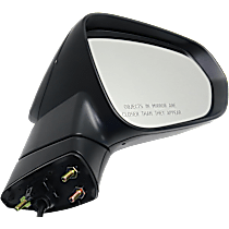Passenger Side Mirror, Power, Heated, Paintable, Manual Folding, In-housing Signal Light, No Blind Spot Feature, With Memory, No Puddle Light, No Auto-Dimming