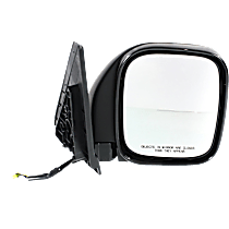 Passenger Side Mirror, Power Adjust, Heated, Paintable, Manual Folding, No Signal Light, No Blind Spot Feature, No Memory, No Puddle Light, No Auto-Dimming