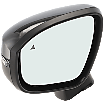 Driver Side Mirror, Power Adjust, Heated, Manual Folding, Paintable, In-housing Signal Light, No Memory, No Puddle Light, No Auto-Dimming, With Blind Spot Glass