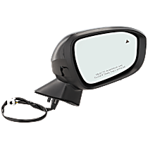Passenger Side Mirror, Power Adjust, Heated, Manual Folding, Paintable, In-housing Signal Light, No Memory, No Puddle Light, No Auto-Dimming, With Blind Spot Glass
