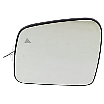 Driver Side Mirror Glass, Heated, With Blind Spot Detection in Glass, Flat, With backing plate, Code GYC