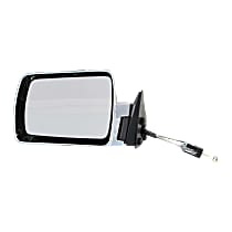 Driver Side Mirror, Manual Adjust, Non-Folding, Non-Heated, Chrome, No Signal Light, No Memory, No Puddle Light, No Auto-Dimming, No Blind Spot Feature