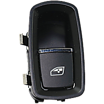 Front, Passenger Side Window Switch, Black, 1-Button