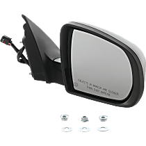 Passenger Side Mirror, Power Adjust, Heated, Manual Folding, Textured Black, No Signal Light, No Memory, No Puddle Light, No Auto-Dimming, No Blind Spot Feature