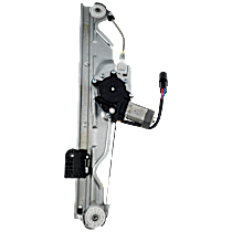 Rear, Passenger Side Power Window Regulator, With Motor