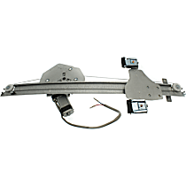 Rear, Passenger Side Power Window Regulator, With Motor