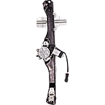 Rear, Passenger Side Power Window Regulator, With Motor