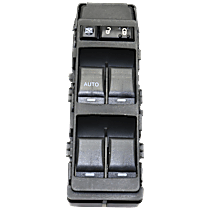 Front, Driver Side Window Switch, Black, 6-Button, 13 Blade, Driver Side One Touch Power Windows