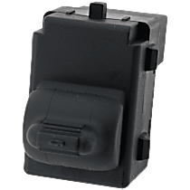 Front, Passenger Side or Rear, Driver or Passenger Window Switch, Black, 1 Button