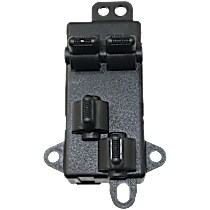 Front, Driver Side Window Switch, Black, 4-Button, with One-Touch Feature