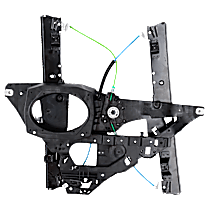 Front, Driver Side Power Window Regulator, Without Motor