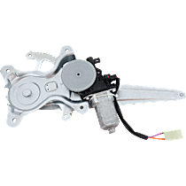 Rear, Driver Side Power Window Regulator, With Motor