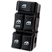 Front, Driver Side Window Switch, Black, 5-Button, Sedan