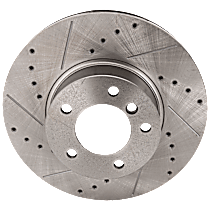 Front, Driver or Passenger Side Brake Disc, Cross-drilled and Slotted, Vented, 5 Lugs, 312 mm, 2.5L 6Cyl