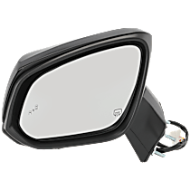 Driver Side Mirror, Power Adjust, Heated, Paintable, Manual Folding, No Signal Light, With Blind Spot Detection in Glass, No Memory, No Puddle Light, No Auto-Dimming